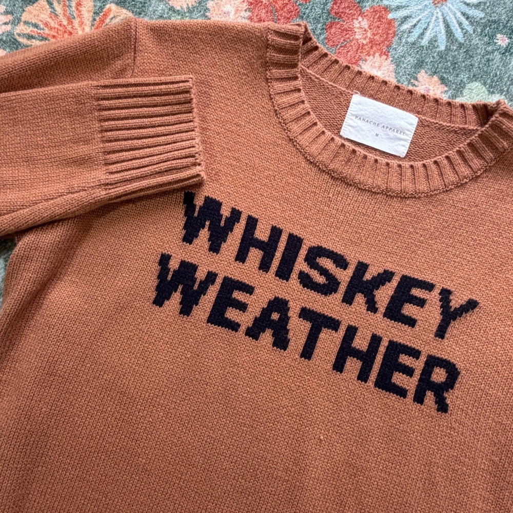Panache Apparel Womens Whiskey Weather Knit Sweater Rust Brown Medium